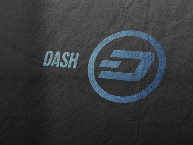 Dash-munten DASH-cryptocurrency en modern bankconcept