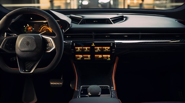 Photo a dashboard of a car with the number 0 on the dash