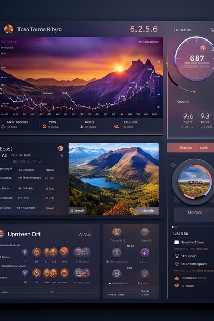 Dashboard Interface Mockup Creëer een intuïtieve en datarich dashboard UI mockup met behulp van AI