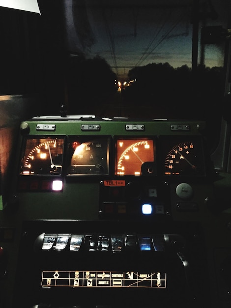 Photo dashboard at night