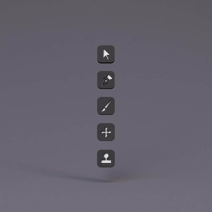 Foto dashboard van de grafische editor 3d render illustratie