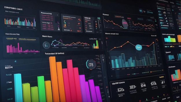 A dashboard with graphs charts and other data visualizations