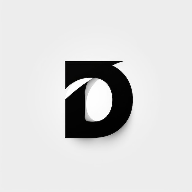 Dashing Design The Contemporary Vector 'D' Logo in Pure Black Depicted on a Crisp White Background