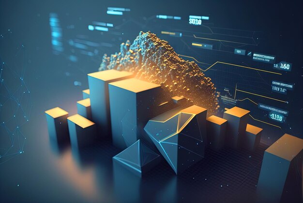 Data abstract concept with clusters particles and objects collected and sorted Digital sorting and management concept Generated AI