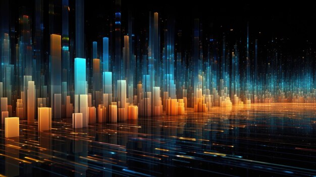 Data alchemy an abstract visualization of algorithms transforming raw data into a digital