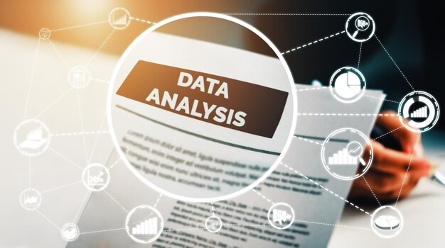 Foto data-analyse voor bedrijfs- en financieel concept