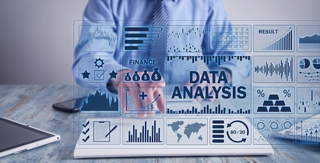 Foto analisi dei dati concetto aziendale finanza