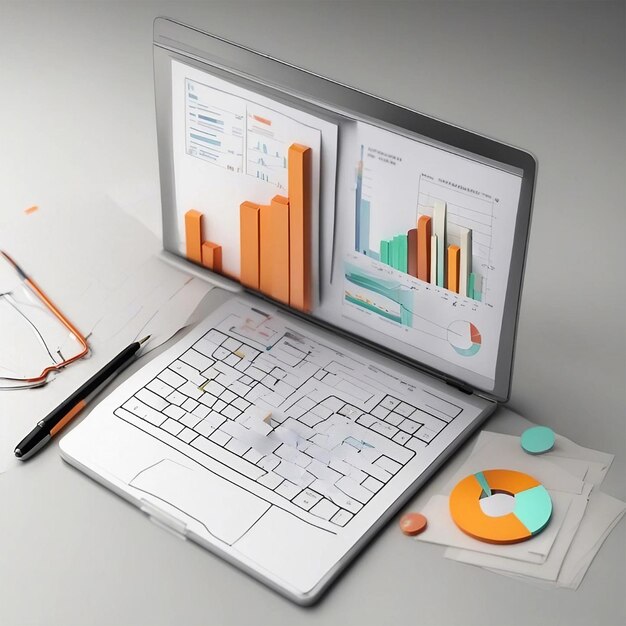 Data Analysis Concept Business People Character Works With Charts And Graphic Visualization