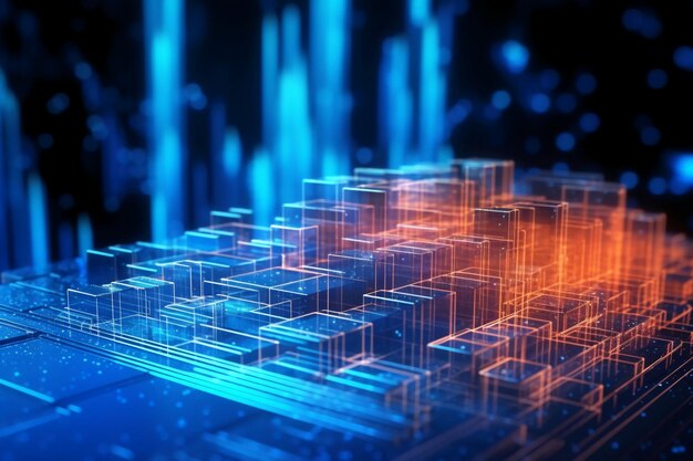 Data analysis trade graph science fiction future background ai generative