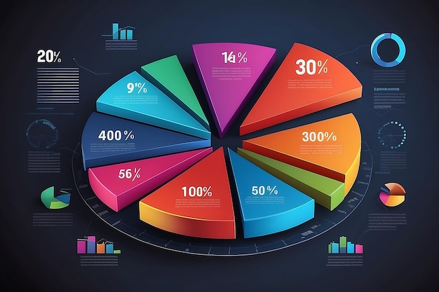 Data Analytics Statistics Pie Chart Abstract Background stock illustration