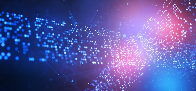 data background wide banner big data artificial intelligence artificial intelligence network structure background blockchain technology machine learning3d render