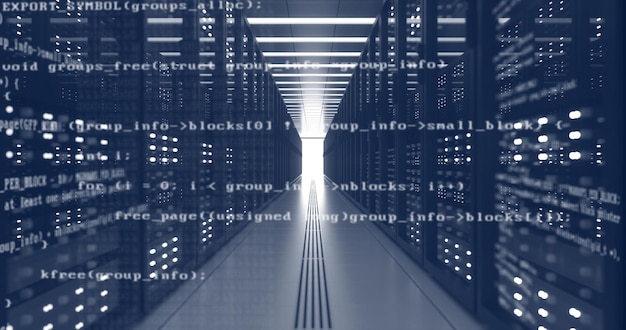 Data Center Computers Racks In Network Security Server Room Cryptocurrency Mining (Cryptocurrency mijnbouw)