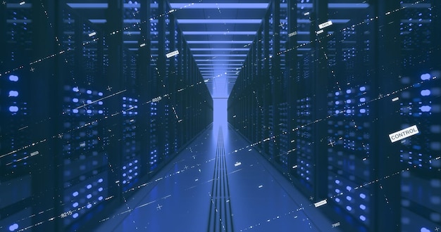 Data Center Computers Racks In Network Security Server Room Cryptocurrency Mining (Cryptocurrency mijnbouw)