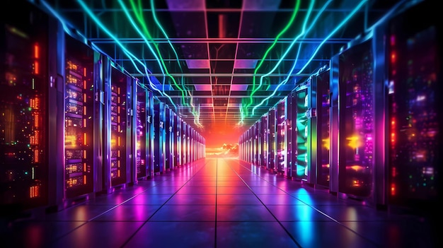 Data center illumination journey into the neonlit depths of technology