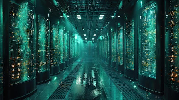 データセンターは水中サーバー技術を使用して前例のない冷却効率を達成します フォトリアリズムHD