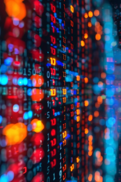 data code binary background digital binary data on computer screen matrix pattern cyberspace bigdata banner