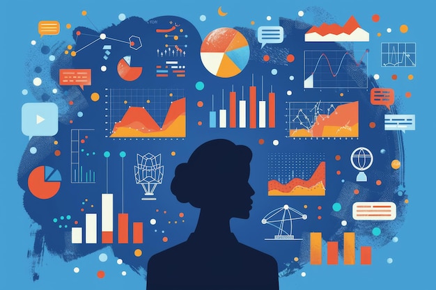 數據驅動心態概念 收集大數據分析並根據數據分析而非情緒和直覺作出決定 挑戰和實現公司數據驅動文化