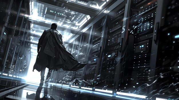 data flows through servers in a data center or isp securely concept data center security isp network data encryption server protection intrusion detection