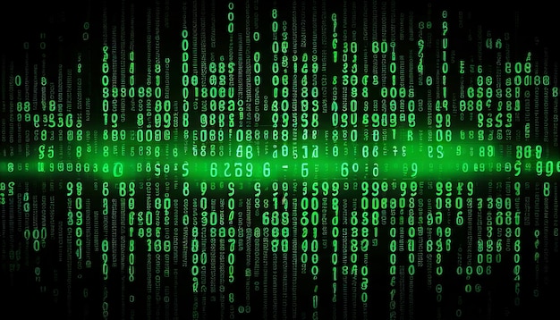 Data from a digital stream or binary code on a matrix background with vector digits from virtual security technology Generative AI sometimes known as binary code or green numbers