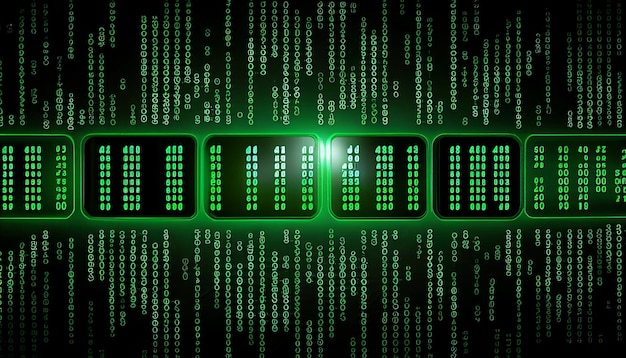 Data from a digital stream or binary code on a matrix background with vector digits from virtual security technology Generative AI sometimes known as binary code or green numbers