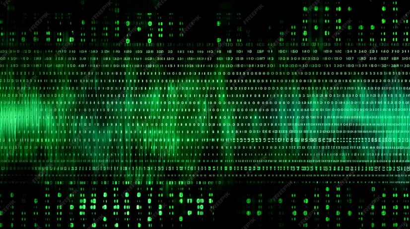 Premium Photo | Data from a digital stream or binary code on a matrix ...