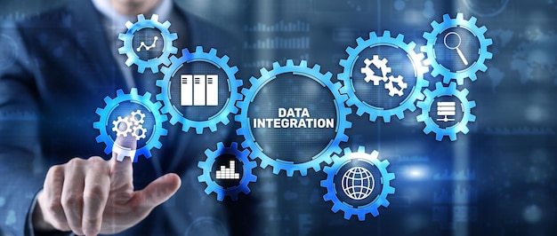 data integration business internet technology concept mixed media