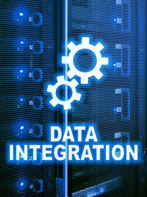 サーバールームの背景に関するデータ統合情報技術の概念