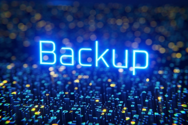 Data recovery concept database backup the concept of saving\
data 3d render