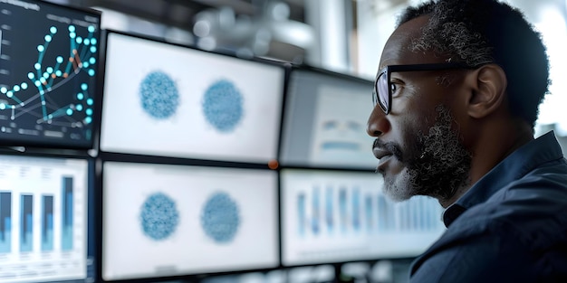 data scientist analyzing big data with machine learning for business insights concept big data analysis machine learning models business insights data scientist statistical methods