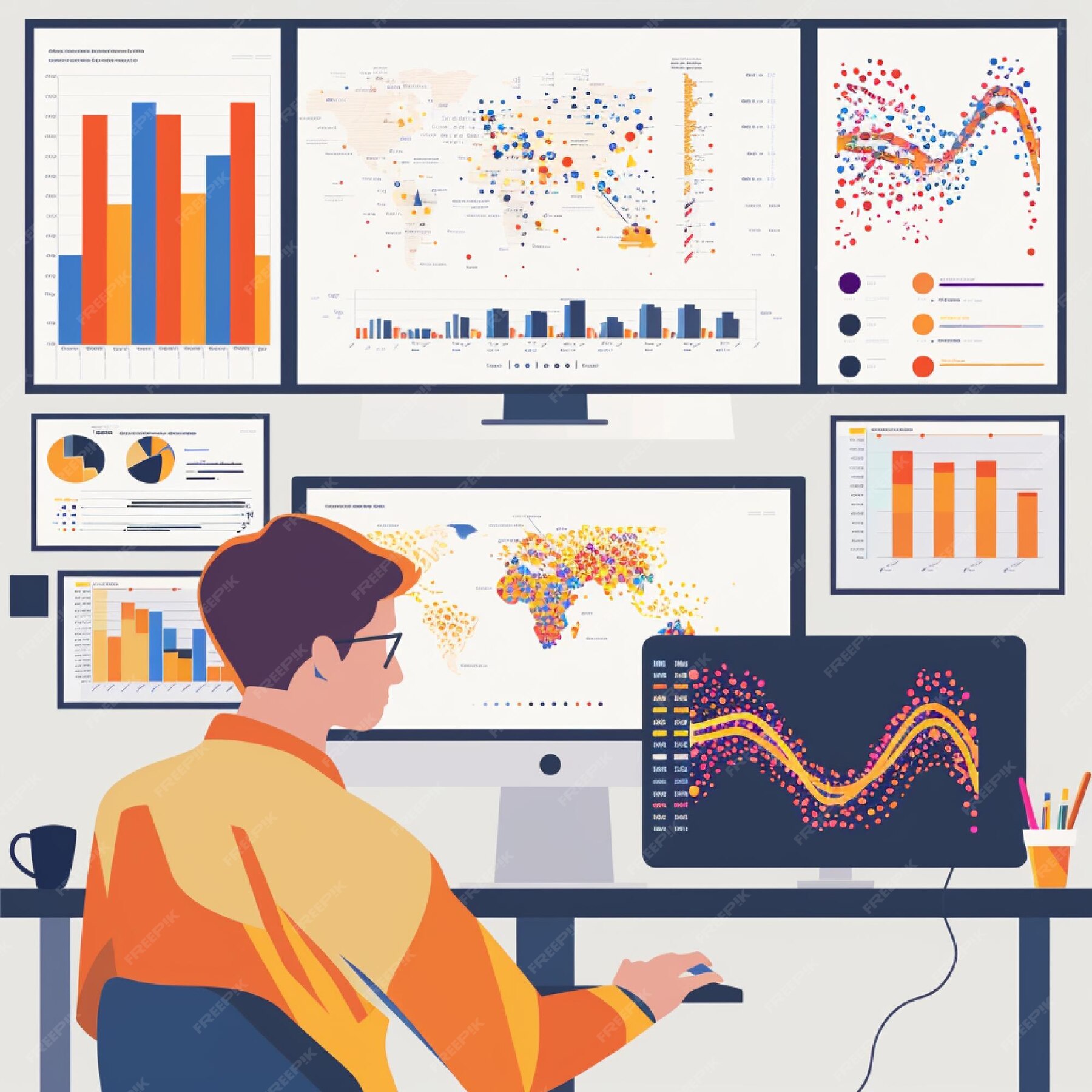 A data scientist visualizing data using tools like Matplotlib or ...