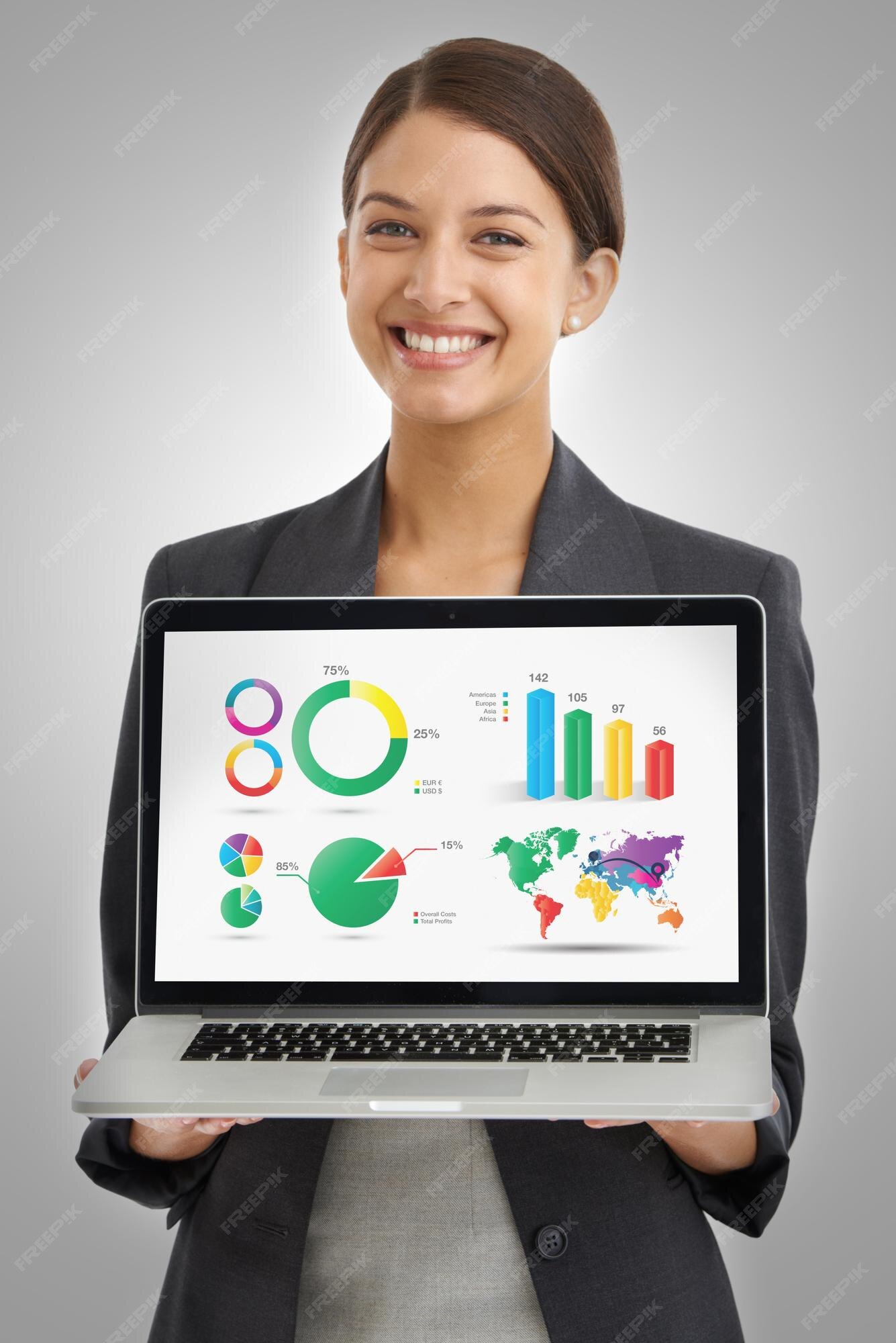 Premium Photo | Data screen and business woman with laptop analytics ...