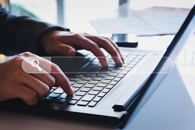 Data Search Technology Search Engine Optimization Business people are searching for information
