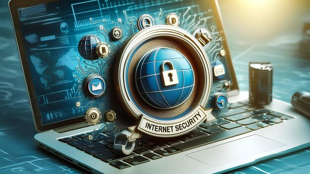 Foto sicurezza dei dati distintivo di sicurezza internet 3d