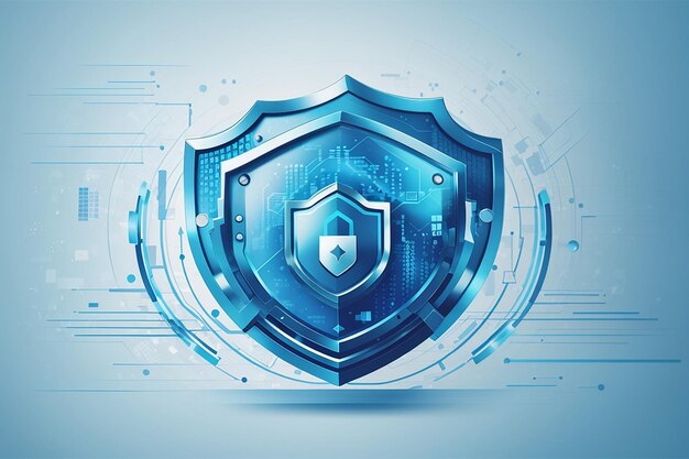 Data security technology background vector in blue tone