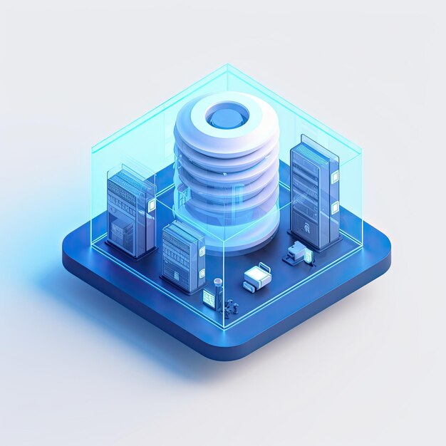 a data service 3d icon industry Serve blue thame