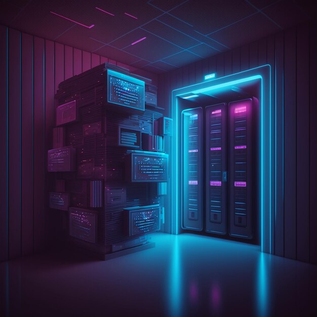 Data storage room technology concept