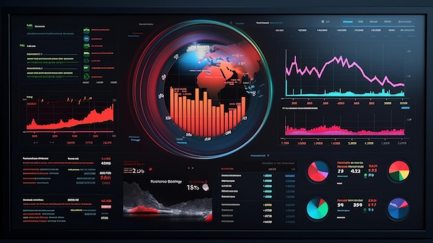 Data visualization and analytics dashboard AI generated