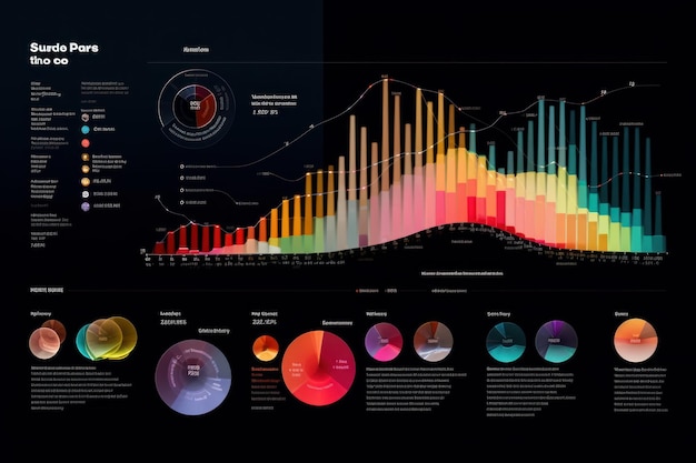 Data visualization of graphs Beautiful illustration picture Generative AI