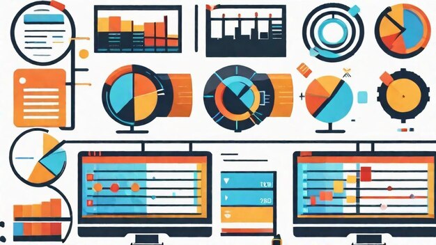 Foto visualizzazione dei dati per l'analisi della ricerca