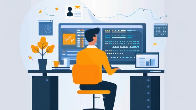 데이터베이스 관리자의 역할을 설명하고 데이터베이스 시스템을 관리하고 데이터 보안과 데이터베이스 성능을 최적화하는 등의 의무를 강조합니다.