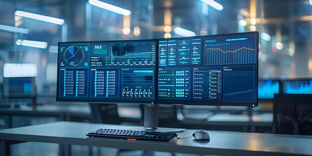 База данных, отображающая информацию Scada на экране компьютера для мониторинга Концепция База данных Система SCADA Информация Мониторинг экрана компьютера