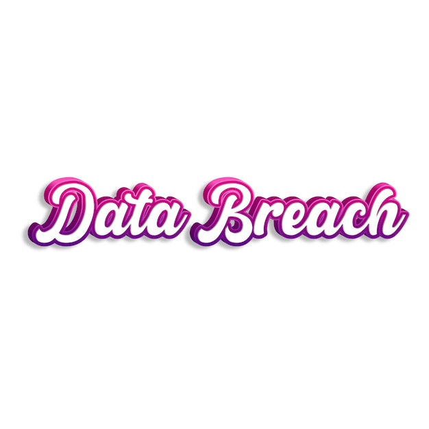 Foto databreach tipografia 3d design giallo rosa bianco sfondo foto jpg.