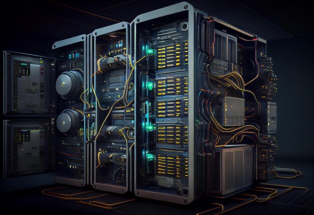 Datacenter en computerservers Genereer Ai