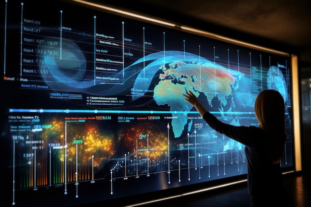 Foto datawetenschap en big data-technologie voor het analyseren van complexe datasets