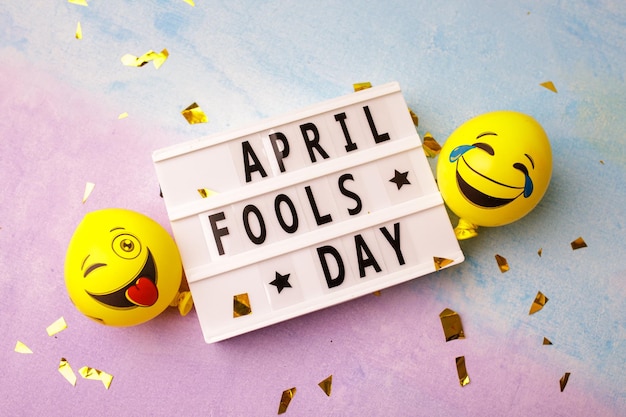 Дата 1 апреля Креативная концепция ко Дню смеха Праздничный декор Календарь Дня смеха