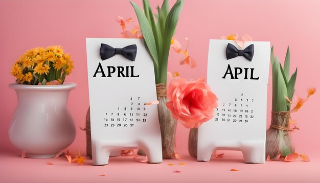 Foto data 1 aprile concetto creativo per il giorno dei bufoni decorazione festiva calendario del giorno dei buffoni
