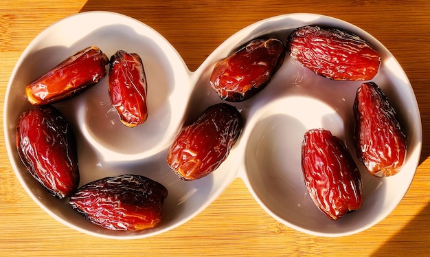 Date fruit Fresh organic raw date fruits high angle view