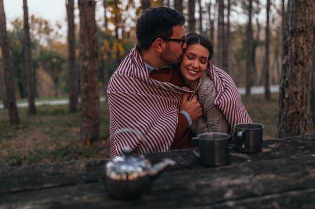 Photo date in nature