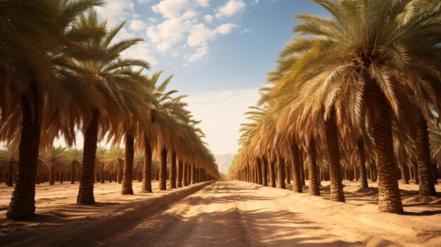 Photo date palm plantations in the middle eastern