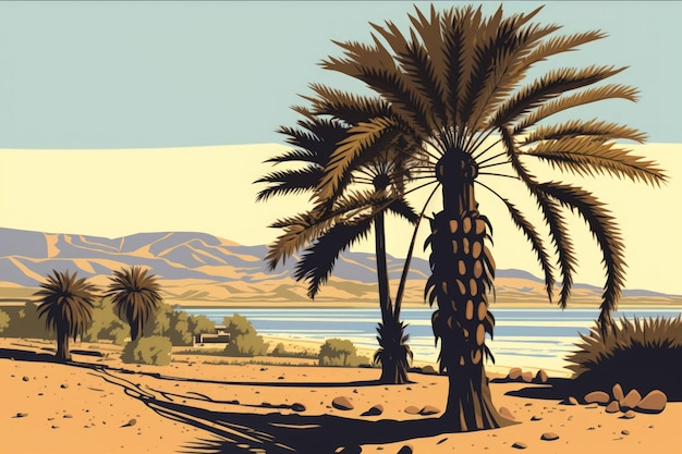 Date Palm on the Sea of Galilees Shore